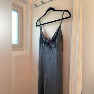 Bow detail Tencel Ash Grey Jumpsuit